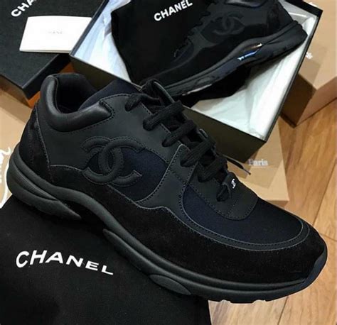 black chanel trainers mens|chanel sneakers black and white.